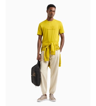 EA7 T-shirt com gola redonda em algodo Visibility amarelo