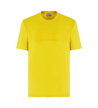 EA7 T-shirt  col ras du cou en coton jaune