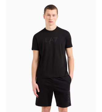 EA7 T-shirt girocollo in cotone nero Visibility