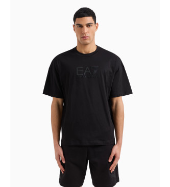 EA7 Visibility t-shirt med rund hals i navyfarvet bomuld