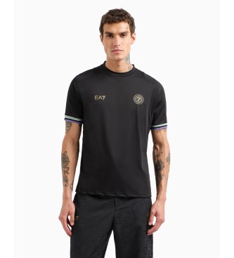 EA7 Maglia da calcio in maglia tecnica nera