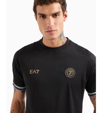 EA7 Maglia da calcio in maglia tecnica nera