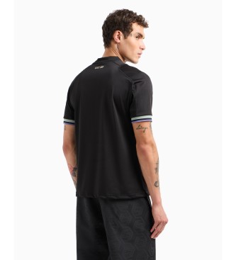 EA7 Maglia da calcio in maglia tecnica nera