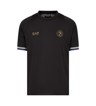 EA7 Maglia da calcio in maglia tecnica nera