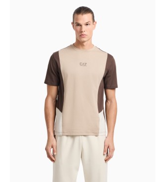 EA7 Beige regular fit T-shirt