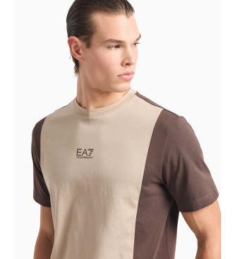 EA7 Beige regular fit T-shirt