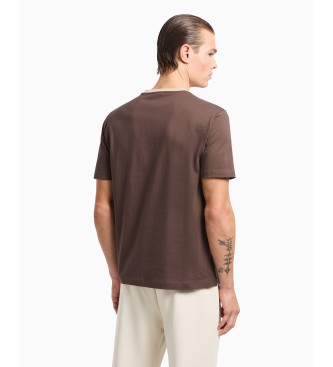 EA7 T-shirt beige  coupe rgulire