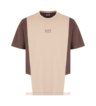 EA7 T-shirt bege de corte regular