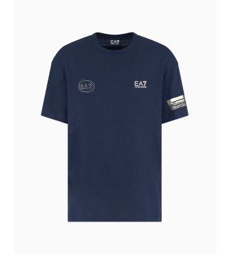 EA7 T-shirt Series Navy knitted T-shirt