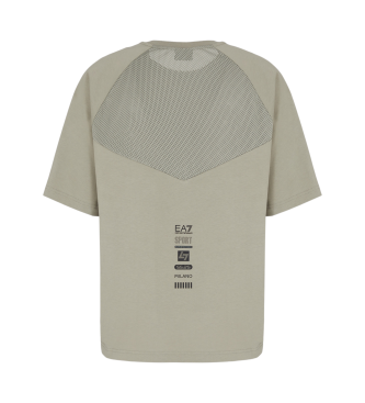 EA7 T-shirt in jersey di cotone verde