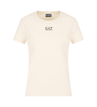 EA7 Logo Serie T-shirt van katoen en stretch modal    beige