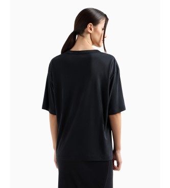 EA7 Precious crew neck T-shirt in black modal mix