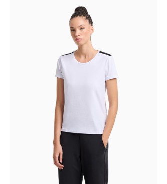EA7 Camiseta de punto de algodn elstico Logo Series blanco