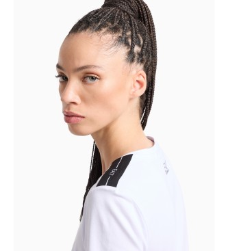 EA7 Camiseta de punto de algodn elstico Logo Series blanco