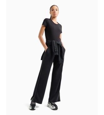 EA7 Logo Series Stretch-Baumwolljersey schwarz