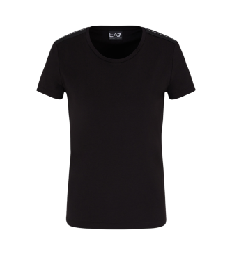 EA7 Logo Series Stretch-Baumwolljersey schwarz