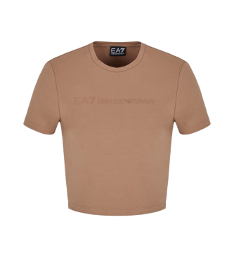 EA7 Braunes T-Shirt mit Rundhalsausschnitt
