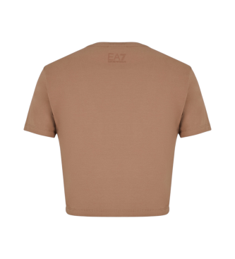 EA7 Braunes T-Shirt mit Rundhalsausschnitt