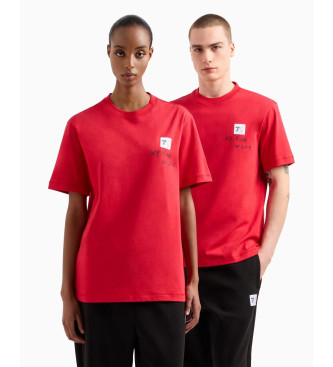 EA7 Supreme katoenen T-shirt rood