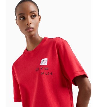 EA7 Supreme katoenen T-shirt rood