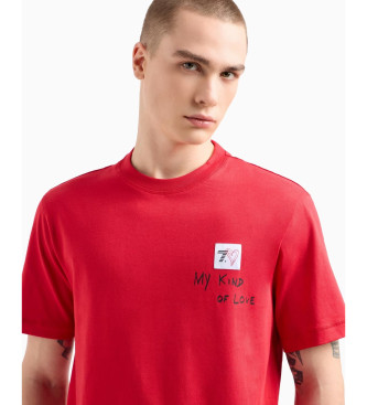 EA7 Camiseta de algodn Supreme rojo