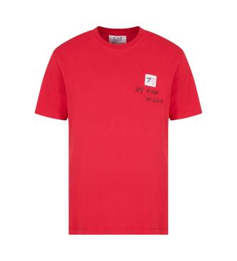 EA7 T-shirt in cotone rosso Supreme