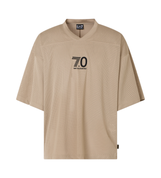 EA7 Beige t-shirt met korte mouwen