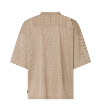 EA7 Beige t-shirt met korte mouwen