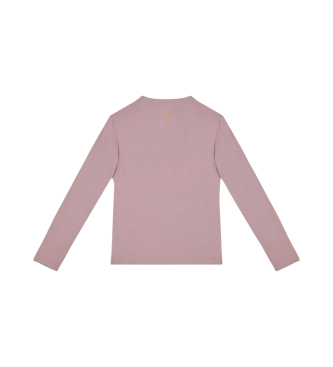 EA7 T-shirt rosa brilhante com gola redonda