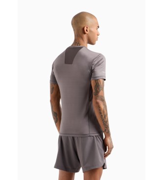 EA7 T-shirt Dynamic Athlete  col ras du cou en tissu technique VIGOR7 gris