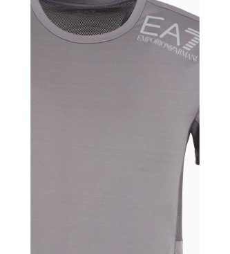 EA7 T-shirt Dynamic Athlete  col ras du cou en tissu technique VIGOR7 gris