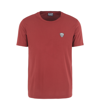 EA7 Premium Viskosemischung Stretch Viskosemischung Rundhals T-Shirt burgundy Shield