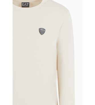 EA7 Premium Shield long sleeve T-shirt in white viscose stretch blend