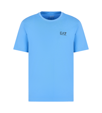 EA7 T-shirt com gola redonda em malha de algodo azul Logo Series