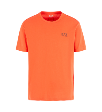 EA7 T-shirt  col ras du cou en jersey de coton orange de la srie Logo 