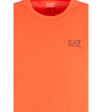 EA7 T-shirt  col ras du cou en jersey de coton orange de la srie Logo 