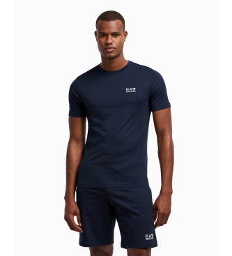 EA7 Maglietta Core Identity in cotone Pima blu navy