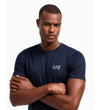 EA7 Maglietta Core Identity in cotone Pima blu navy