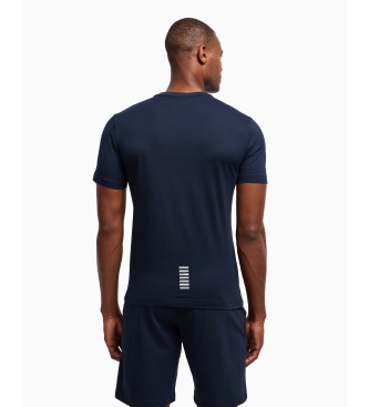 EA7 Maglietta Core Identity in cotone Pima blu navy