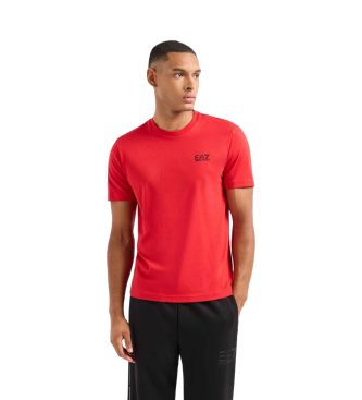 EA7 T-shirt  manches courtes Core Identity en coton Pima rouge