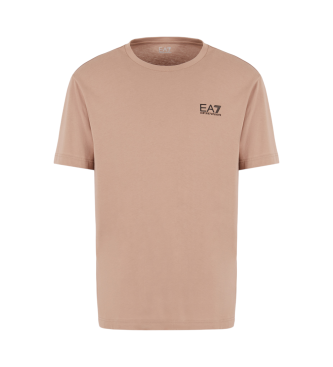 EA7 T-shirt a maniche corte Core Identity in cotone Pima marrone