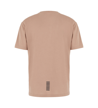 EA7 T-shirt a maniche corte Core Identity in cotone Pima marrone