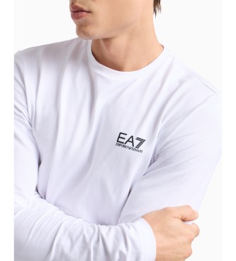 EA7 Langarm-T-Shirt aus Baumwolle Core Identity wei