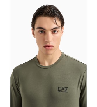 EA7 Core Identity t-shirt  manches longues en coton vert  