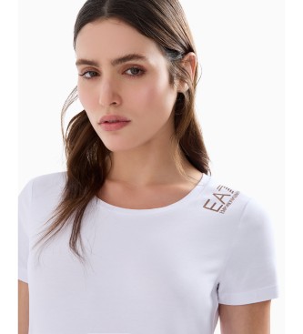 EA7 Core Lady short-sleeved T-shirt in white stretch cotton