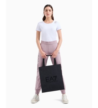 EA7 Core Lady short-sleeved T-shirt in white stretch cotton