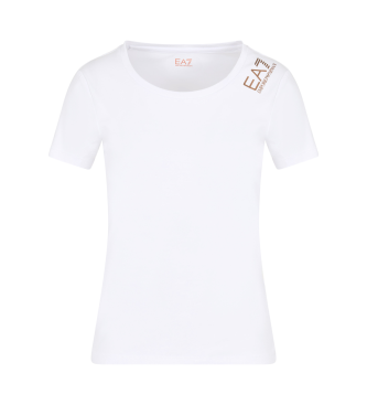 EA7 Core Lady short-sleeved T-shirt in white stretch cotton