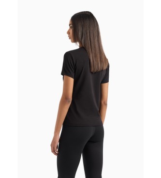 EA7 Core Lady T-shirt met korte mouwen in zwart stretch katoen