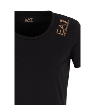 EA7 Core Lady short-sleeved T-shirt in black stretch cotton