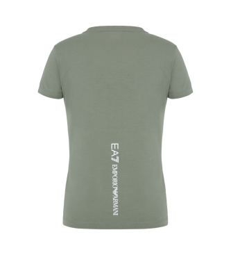 EA7 Camiseta de cuello redondo Shiny de algodn verde